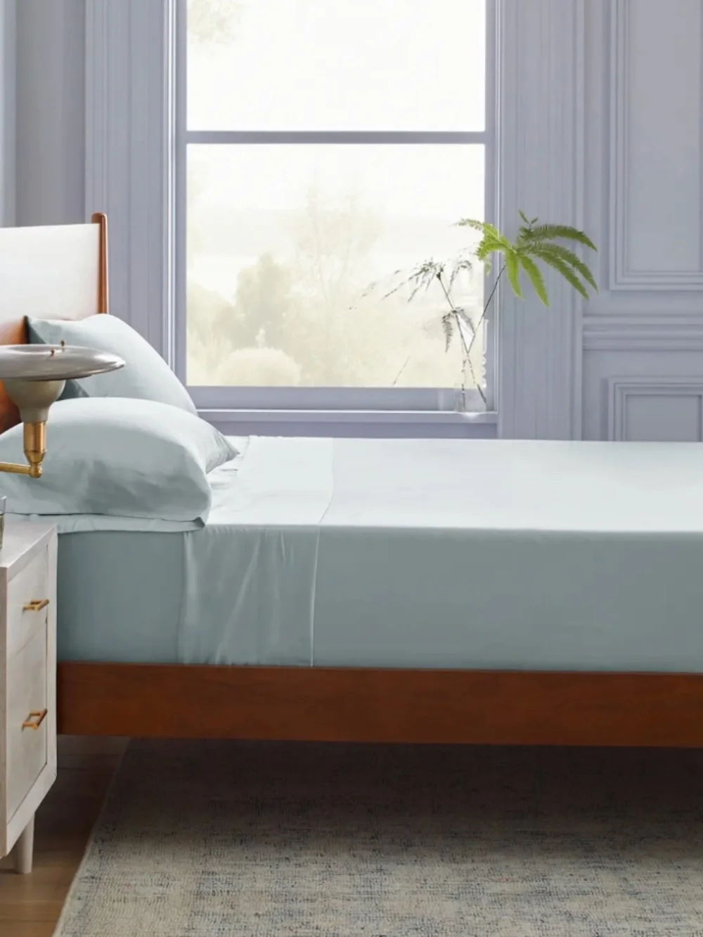 Bamboo queen standard pillowcase Mist Light blue (only 1)